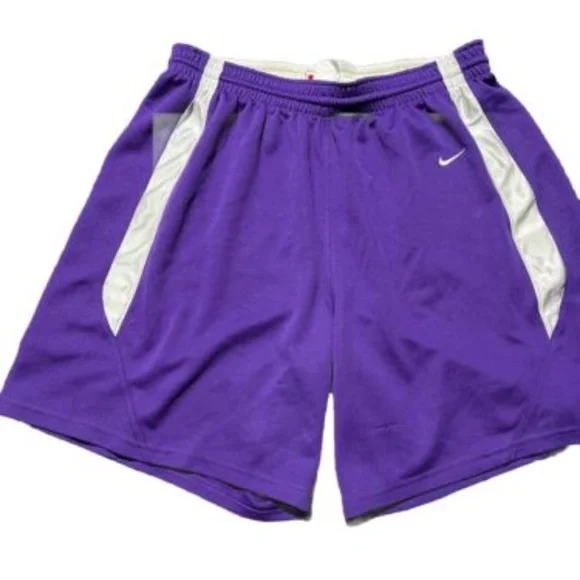 Men’s Basketball Shorts Purple And White Size XL With Draw String - Picture 2 of 8
